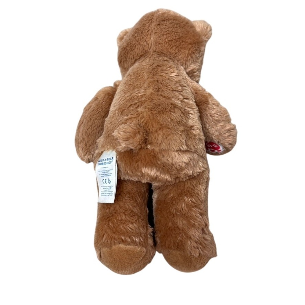Build A Bear Workshop Brown Shaggy Plush Teddy Bear 2015 Signature Paw Patch - Picture 4 of 8